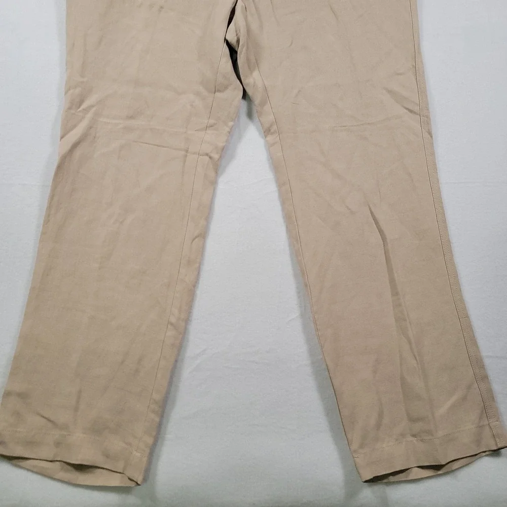 Tommy Bahama Brosnan Pants Mens 40x30 Khaki Linen Silk Flat Front Chino Coastal